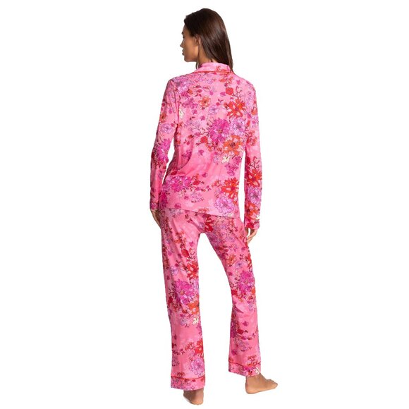 Johnny Was Carly Lobelia Pj Set Long Floral Home Lounge Sleepwear Pink 2 pc NEW - Picture 5 of 6